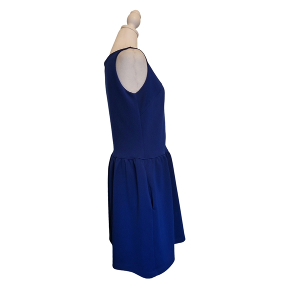 CYNTHIA ROWLEY Royal Blue Sleeveless Drop  Waist Pull On Dress Sz 8 EUC - Picture 3 of 7